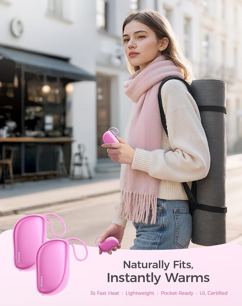 OCOOPA Hand Warmers Rechargeable 2 Pack, Ultra Slim Electric Hand Warmers, Portable Pocket Heater, Comb-Inspired, Fits in Gloves,UL Certified, Winter Essentials,UT5 Sway - Image 2